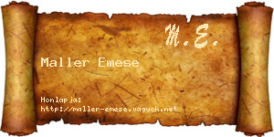 Maller Emese névjegykártya